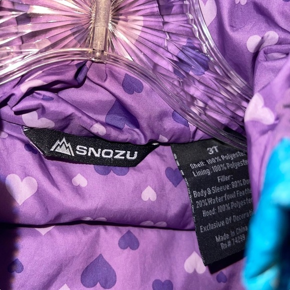 Snozu Girl Down Jacket Size 3T - Picture 6 of 6